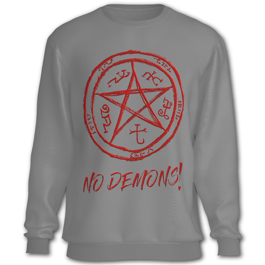 Supernatural inspired gray sweatshirt with graphic design