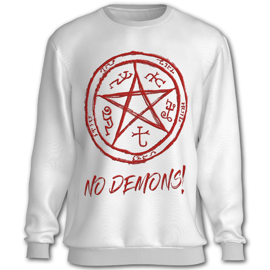 Supernatural inspired white sweatshirt with graphic design