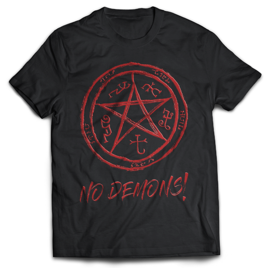 Supernatural inspired black t-shirt with graphic design
