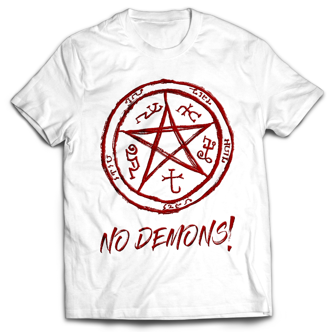 Supernatural inspired white t-shirt with graphic design
