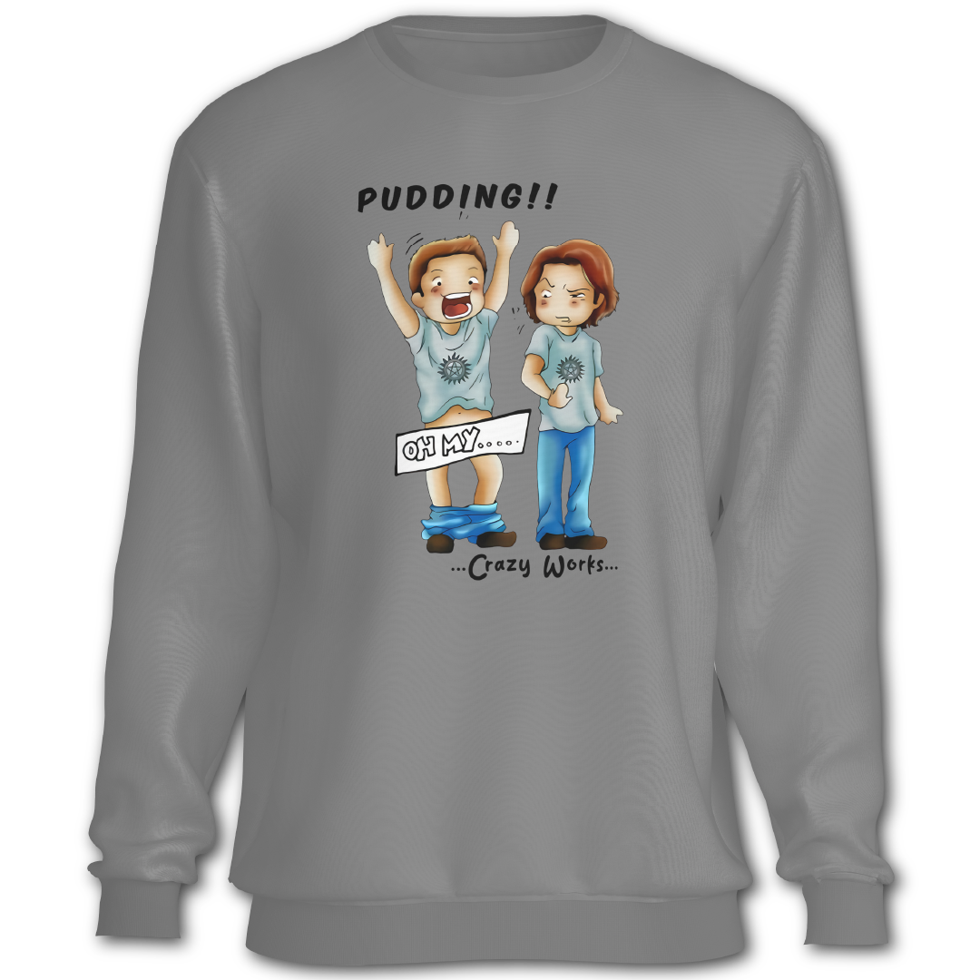 Supernatural inspired gray sweatshirt with graphic design