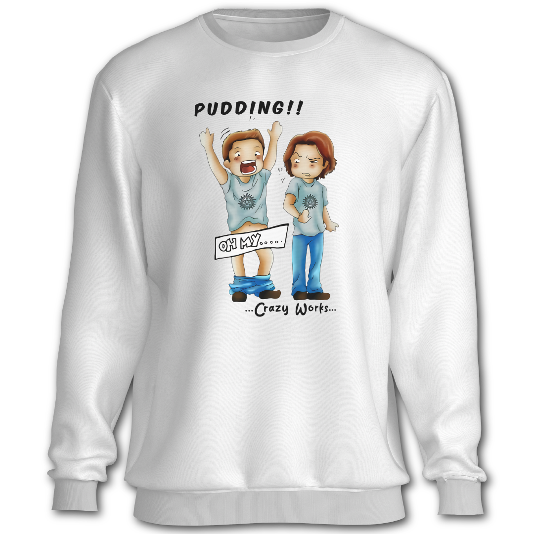 Supernatural inspired white sweatshirt with graphic design