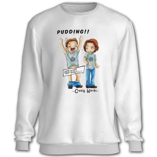 Supernatural inspired white sweatshirt with graphic design