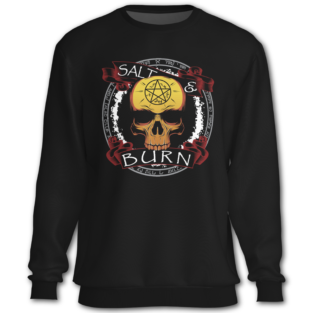 Supernatural inspired black sweatshirt with graphic design. South Africa