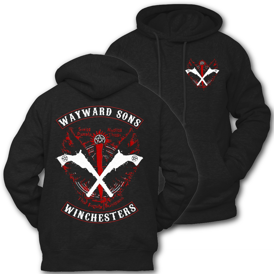 Supernatural inspired black hoodie with graphic design. South Africa