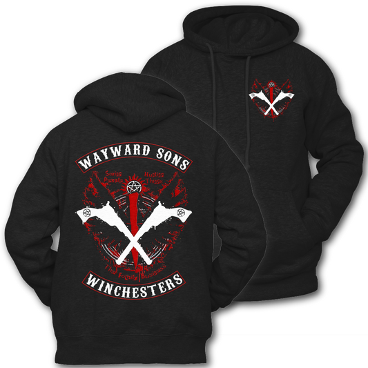 Supernatural inspired black hoodie with graphic design. South Africa