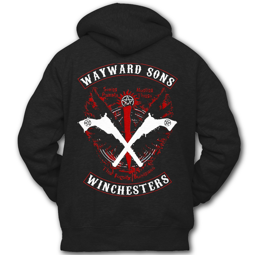 Supernatural inspired black hoodie with graphic design. South Africa