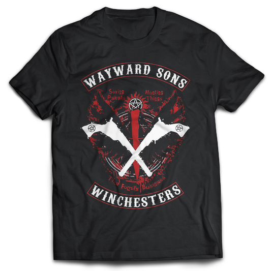 Supernatural inspired black t-shirt with graphic design. South Africa