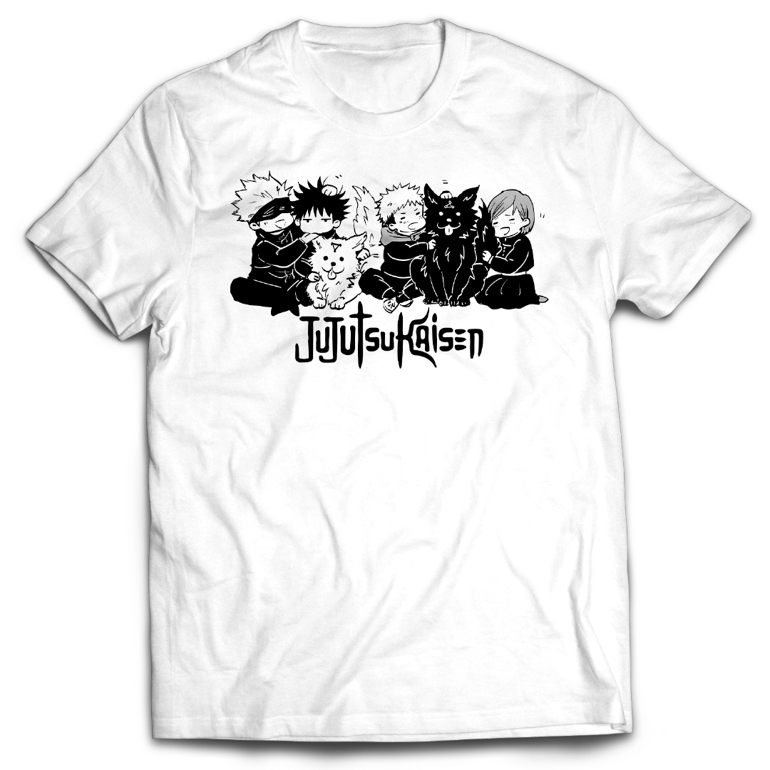 Jujutsu Kaisen - The First Years Chibi - JJK - Anime - T-shirt - Satoru Gojo, Megumi Fushiguro, Yuji Itadori and Nobara Kugisaki