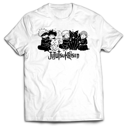 Jujutsu Kaisen - The First Years Chibi - JJK - Anime - T-shirt - Satoru Gojo, Megumi Fushiguro, Yuji Itadori and Nobara Kugisaki