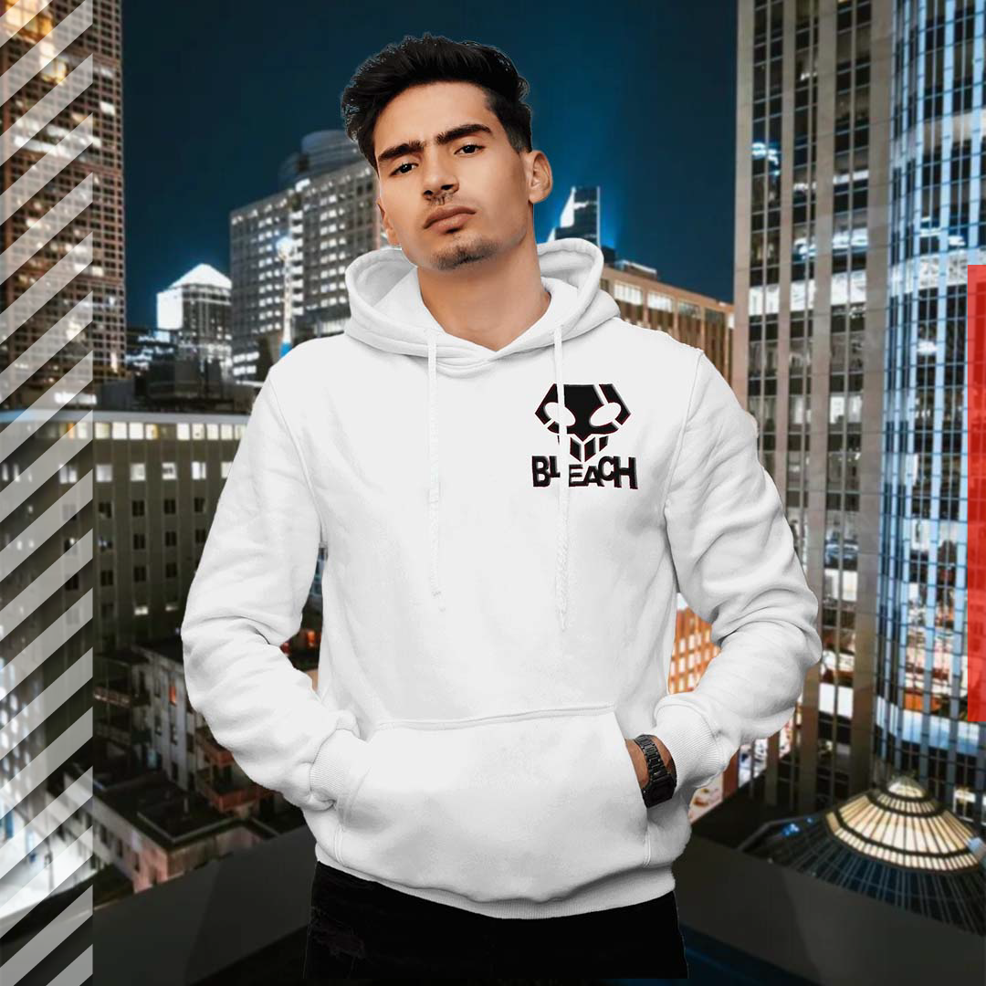 Anime Merch in South Africa. Introducing “The Substitute Soul Reaper”, Bleach hoodie. Featuring the iconic substitute soul reaper emblem on the front, and Ichigo in his mighty Dangai form got your back. Gear up with this hoodie, and get ready to slay some hollows in style and stay warm, with the fleece lining while doing so!