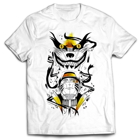 Anime Merch in South Africa. Unleash the power of Naruto and Kurama with this bold graphic t-shirt. Harness the power of a jinchuriki with this t-shirt, crafted from premium quality cotton. Show off your fearless spirit and sharp style with this iconic anime design. Join them in their legendary bond of strength!