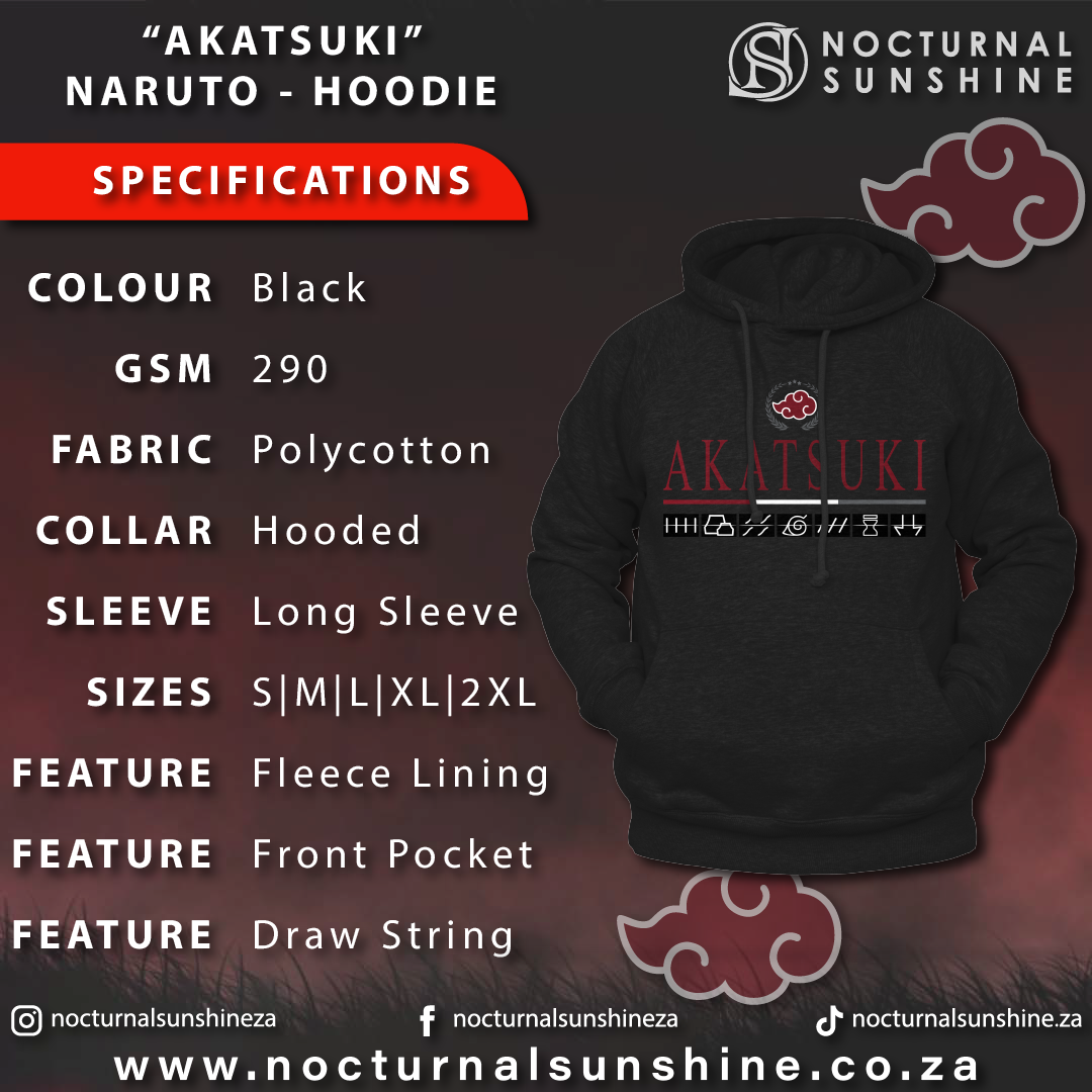 Akatsuki Naruto Anime Hoodie Nocturnal Sunshine