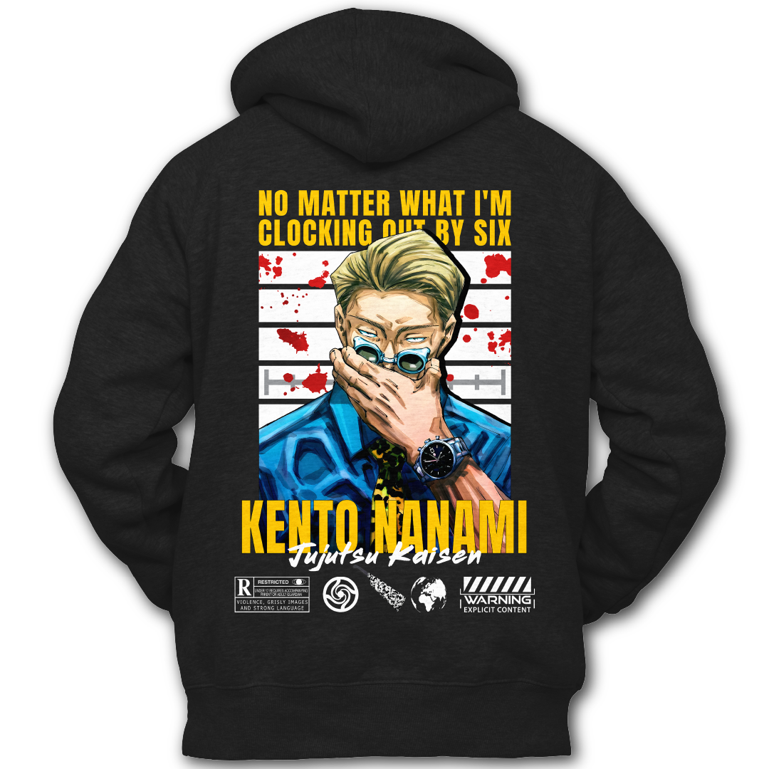 Overtime - Kento Nanami - Jujutsu Kaisen - JJK - Anime - Hoodie - Back