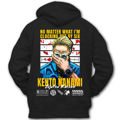 Overtime - Kento Nanami - Jujutsu Kaisen - JJK - Anime - Hoodie - Back