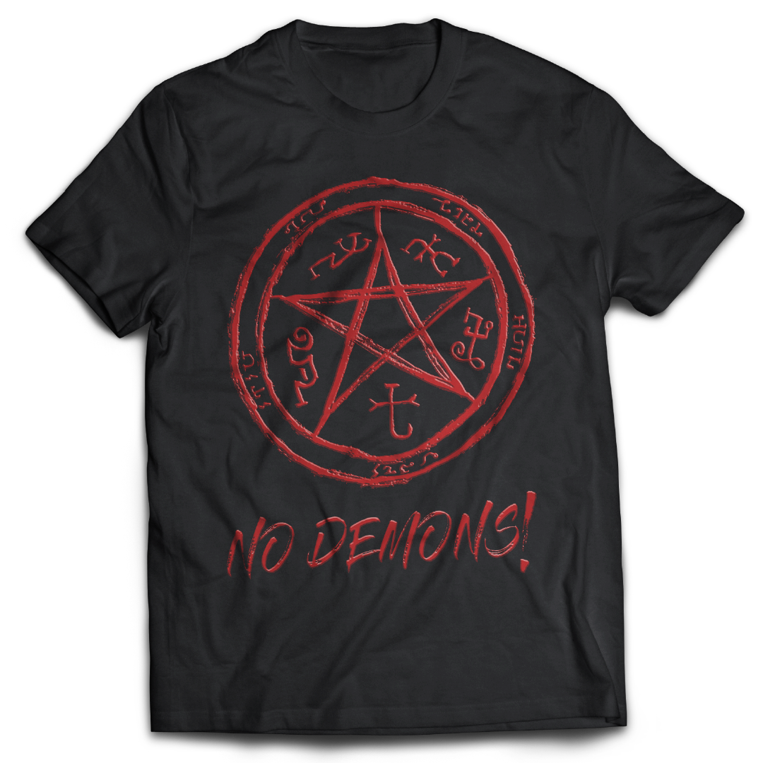 Supernatural inspired black t-shirt with graphic design