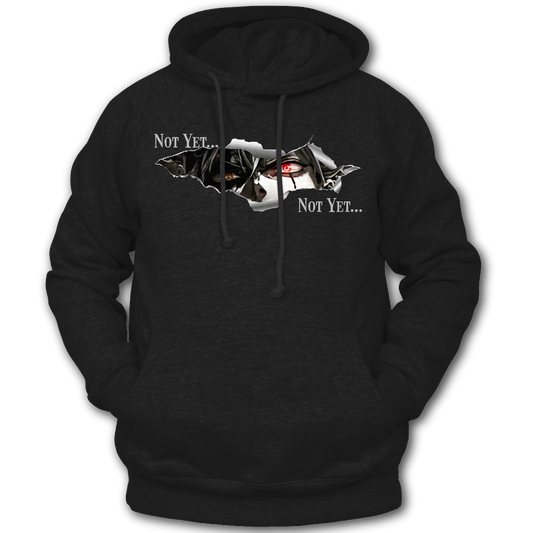 Black hoodie with graphic on the front, inspired by Black Clover the anime.