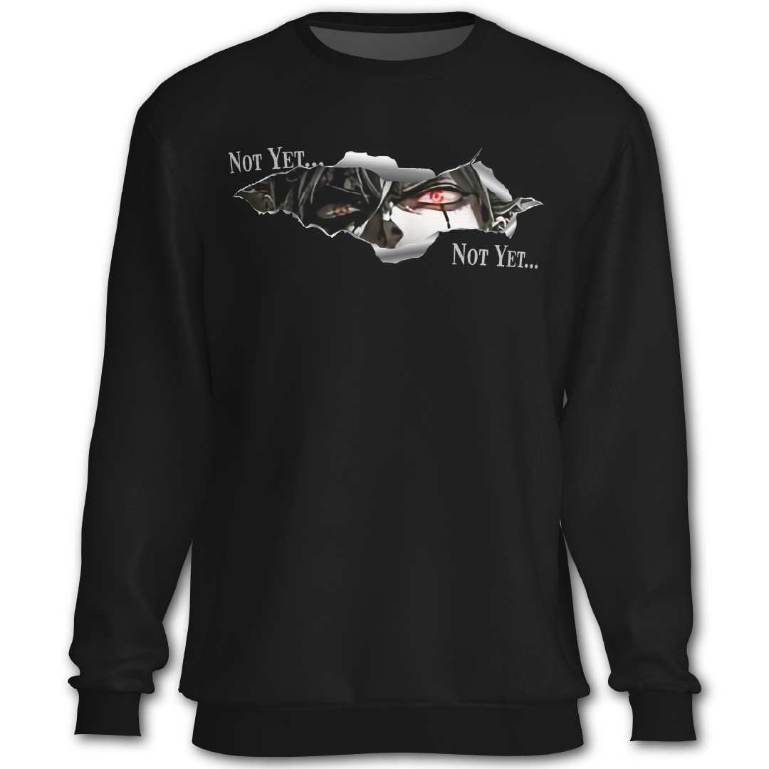 Black sweatshirt with graphic on the front, inspired by Black Clover the anime.