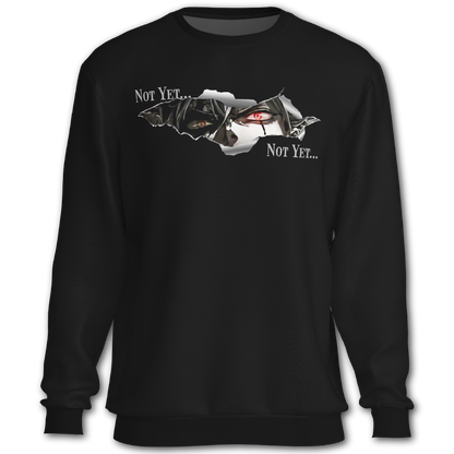 Black sweatshirt with graphic on the front, inspired by Black Clover the anime.