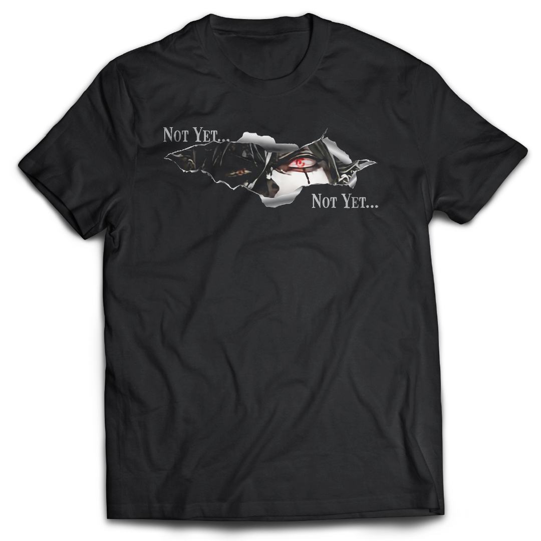 Black t-shirt with graphic on the front, inspired by Black Clover the anime.