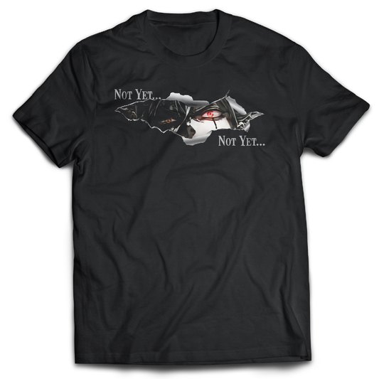 Black t-shirt with graphic on the front, inspired by Black Clover the anime.