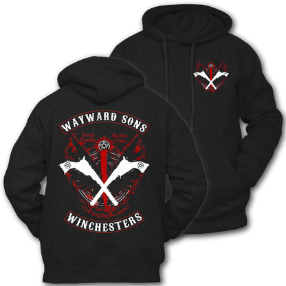 Supernatural inspired black hoodie with graphic design. South Africa
