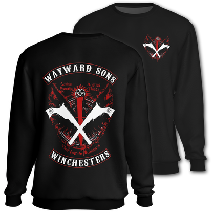 Supernatural inspired black sweatshirt with graphic design. South Africa