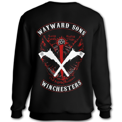 Supernatural inspired black sweatshirt with graphic design. South Africa