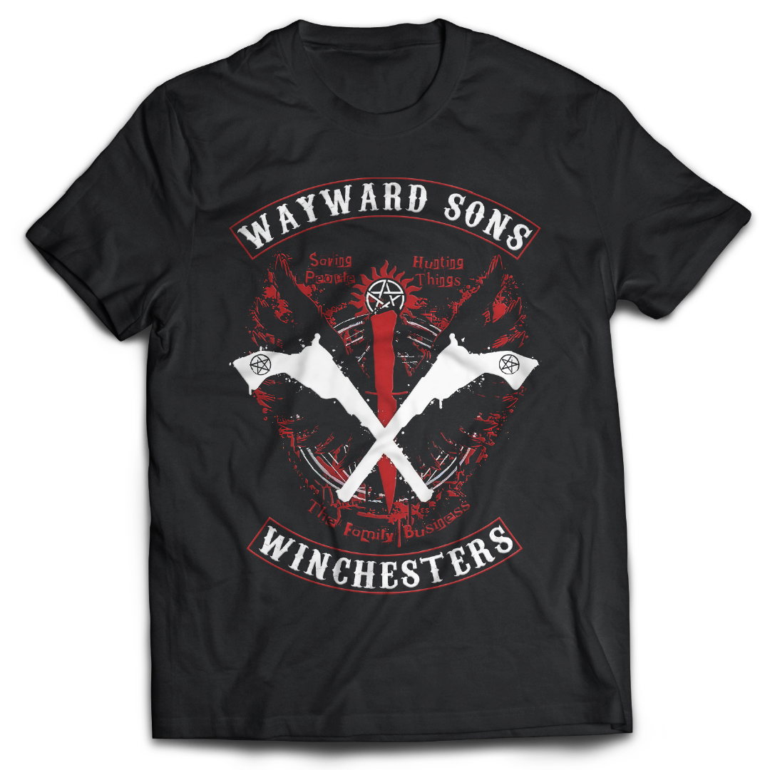 Supernatural inspired black t-shirt with graphic design. South Africa
